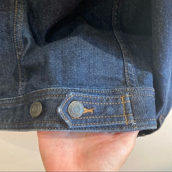 TALBOTS Sz XLP Denim Jean Jacket  With Front Pockets & Button Line Rufflels - Picture 10 of 13